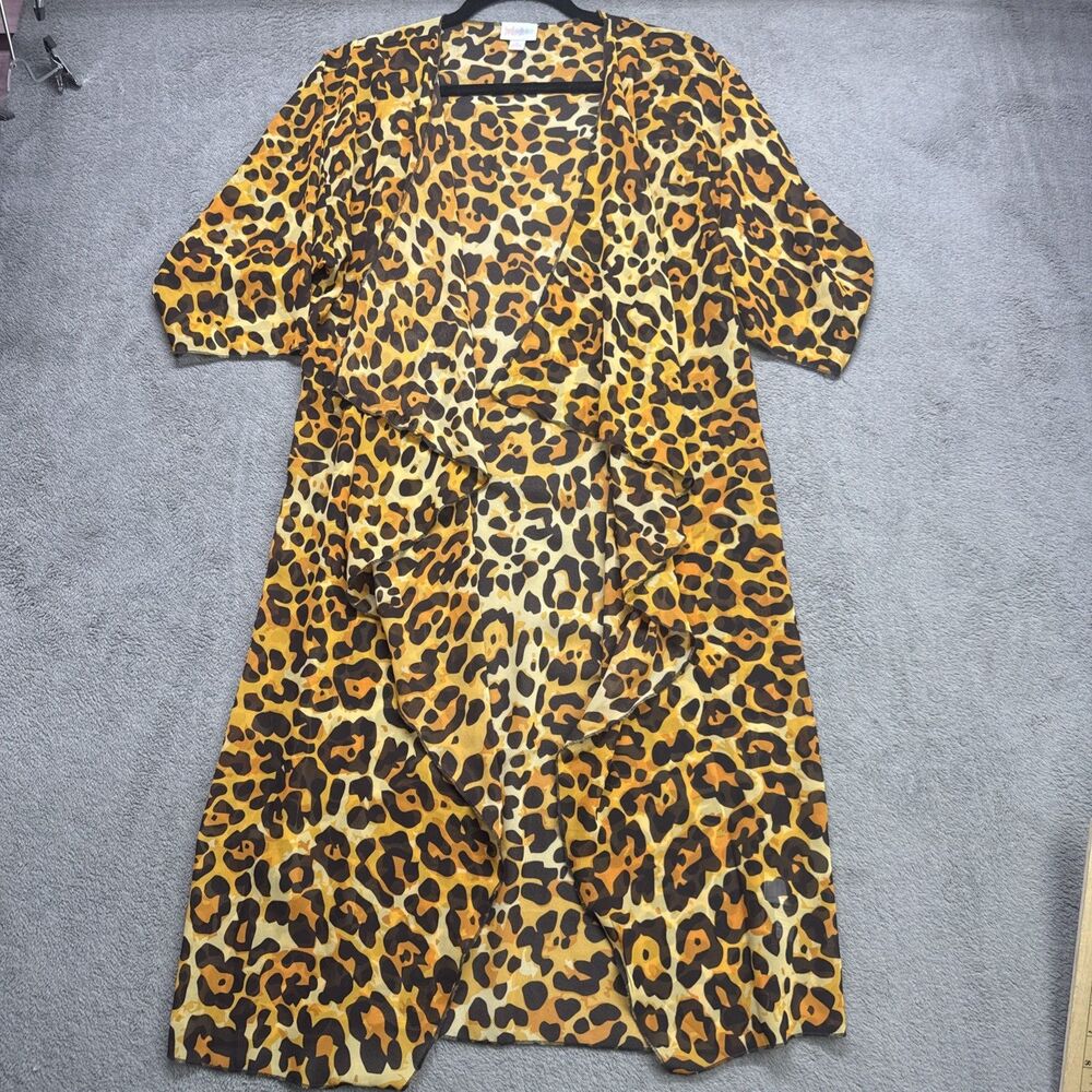 LULOROE DUSTER CARDIGAN CHEETAH PRINT SIZE SMALL EUC